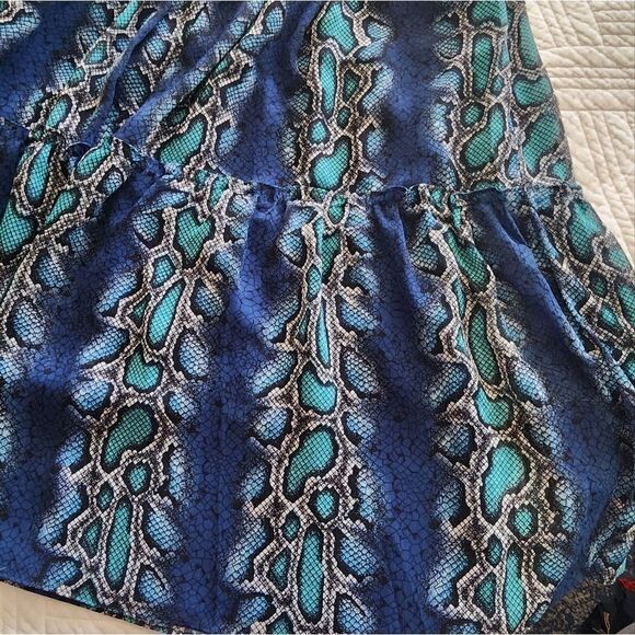 Sundance reptile print ruffled layer midi/maxi sleeveless dress - Picture 9 of 13